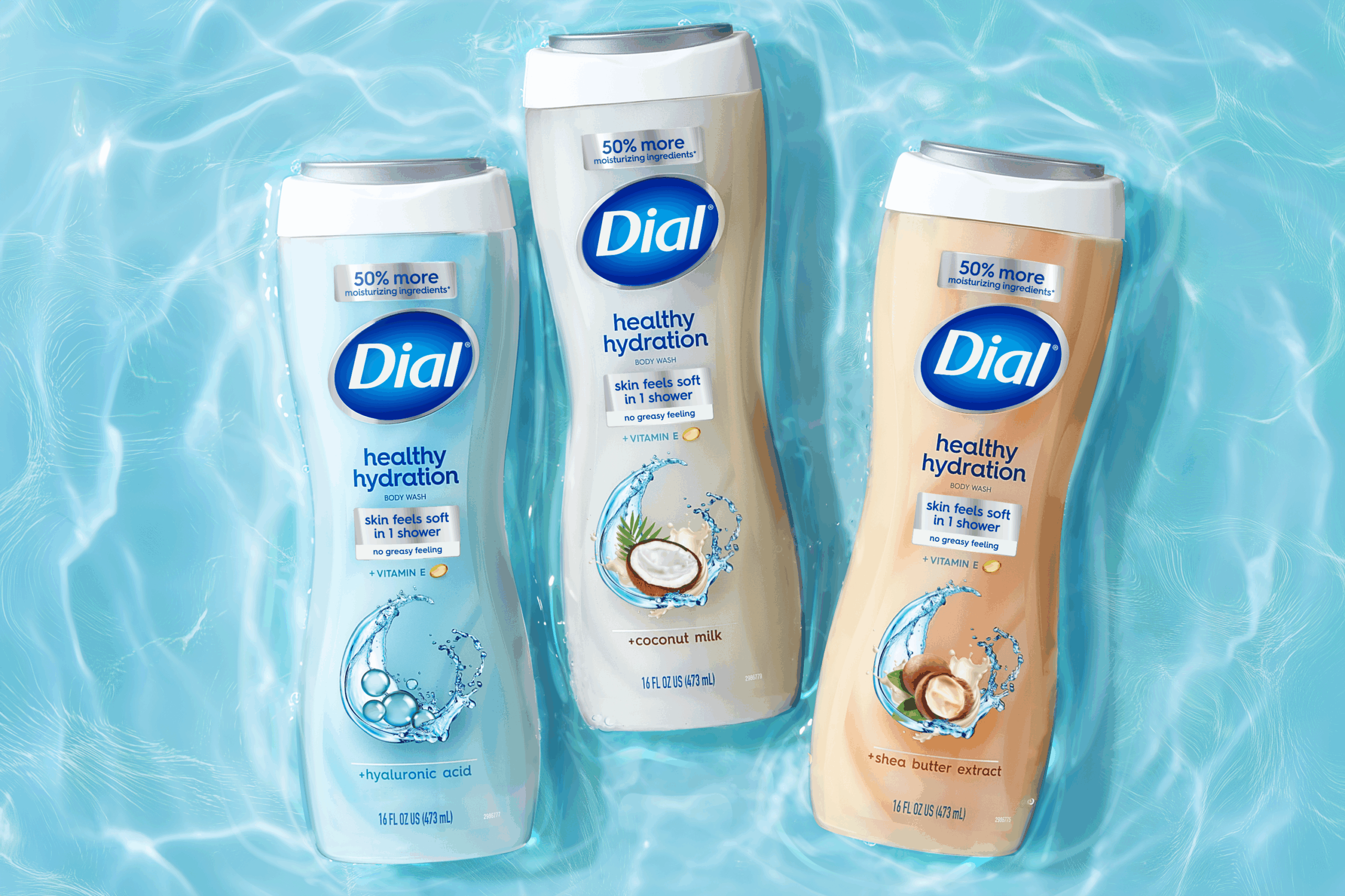 Dial Healthy Hydration brand identity redesign and packaging extensions